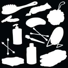 Vector silhouette of the elements for bathroom N2