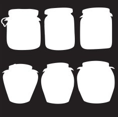Vector silhouette of glass jars N2
