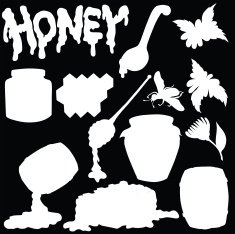 Vector silhouette of honey N3