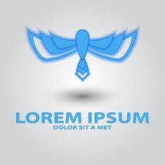 Flying blue bird icon