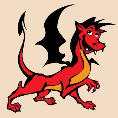 Cartoon character of funny little dragon 03