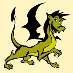 Cartoon character of funny little dragon 02