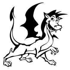 Cartoon character of funny little dragon 01