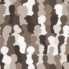 Seamless pattern of people silhouettes N4