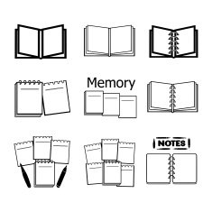 Business icons notebook and book