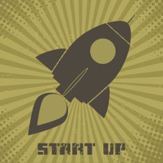 USA Rocket With Vintage Background And Text