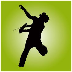 Jumping guitar man - vector