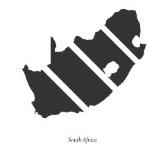 Black map of South Africa for your design N2