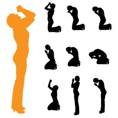 Vector silhouette of a woman N1346