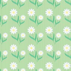 Seamless background of daisies on green N2