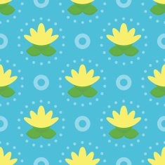 Seamless background of abstract flowers on blue N2