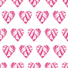 Striped red hearts seamless vector print N2