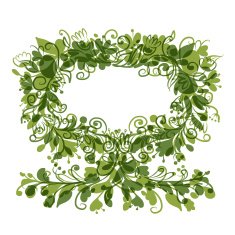 Floral tree green with frame for your text