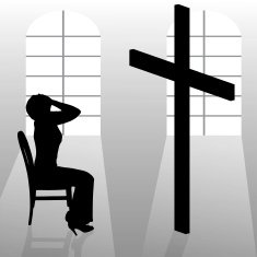 Vector silhouette of a woman N1371