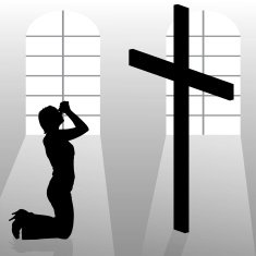 Vector silhouette of a woman N1374