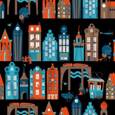 Urban landscape Seamless background pattern