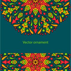 card with colored circular ornament