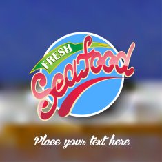 Fresh seafood label Vector illustration