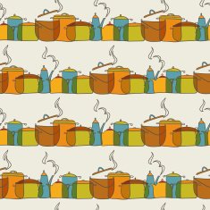 vector colorful saucepan seamless pattern N2