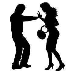 Vector silhouette of couple N260