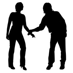 Vector silhouette of couple N264