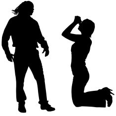 Vector silhouette of couple N267