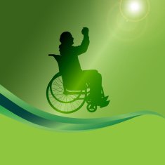 Vector silhouette of a man in wheelchair N2