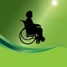 Vector silhouette of a man in wheelchair N3