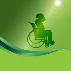 Vector silhouette of a man in wheelchair N6