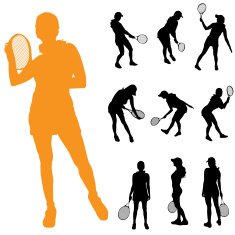 Vector silhouette of a woman N1383