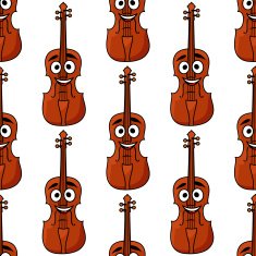 Seamless pattern of classical violins