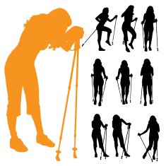 Vector silhouette of woman N136