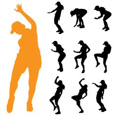 Vector silhouette of a woman N1390