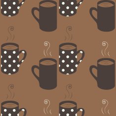 Seamless pattern with dotted cofee cups N2