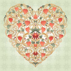 Heart silhouette created by floral ornament N3