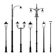 Street lantern silhouettes