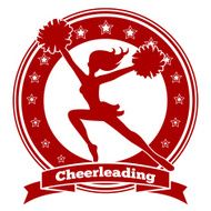 Cheerleader badge or cheer logo