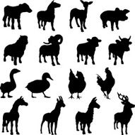 Farm animals in silhouette N3