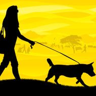 Walking Her Dog at the Park N2