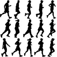 Joggers and Runners Silhouette Set