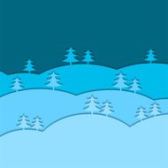 Winter background with fir trees Vector