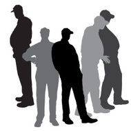Vector silhouette of old people N64