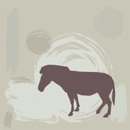 Zebra silhouette on grunge background vector