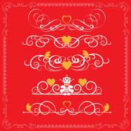 Decorative elements design Valentines day and wedding