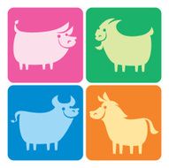 rearing animals icons