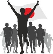 Winner with the Japan flag at finish N2