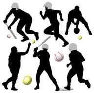 Softball and Baseball Silhouettes