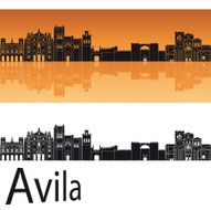 Avila skyline in orange background