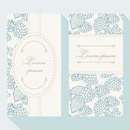 Business card set with outline blackberries N2