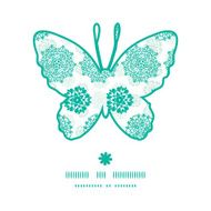Vector abstract green decorative circles stars striped butterfly silhouette pattern